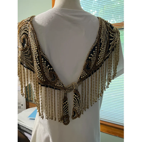 Capa de cuentas ligera para damas elegante vestido de fiesta de noche antiestático con bordado de perlas vestido de Club drapeado con gracia - Product Image 4