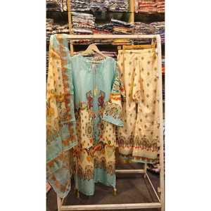 Ensemble Salwar Kameez en coton 3 pièces FUSION LONG LENGTH, série grande taille SL00252 - Product Image 1