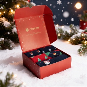 Chaussettes Jacquard en Coton Sportives Quotidiennes pour Hommes, Lot de 6 Paires à Motifs Festifs, Taille Unique, Boîte Cadeau, avec Logo au Bas, Idéales pour l'Hiver - Product Image 5
