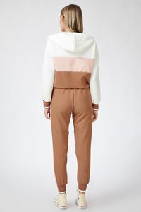 Moda OEM logotipo personalizado OEM al por mayor personalizado para hombre de dos piezas bordado logotipo chándal bloque de color 100% poliéster jogging traje - Product Image 3