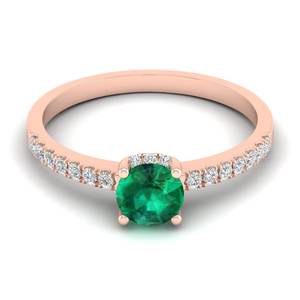 Bague REYES personnalisée en argent sterling 925 avec pierre précieuse émeraude ronde taille brillant de 0,66 carat, clarté VVS, moissanite, bijoux fins - Product Image 5