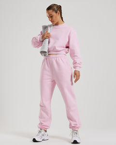 Femmes 100% coton éponge polaire pantalons de survêtement confortable hiver pleine longueur Joggers doux au toucher respirant ample haut lavé - Product Image 4