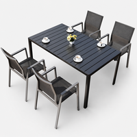 Table et chaises de patio extérieur, design minimaliste moderne, table en alliage d'aluminium imperméable, ensemble de salon mobile pour jardins et terrasses