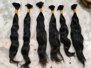 100% paquets de cheveux Remy bruts non traités de haute qualité en vrac cheveux humains du Temple indien du sud avec des vagues de main douces pour le tressage - Product Image 6