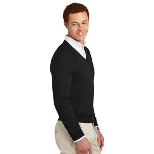 Pull en coton extensible à col en V pour homme Brooks Brothers, coupe classique, coton Supima fin, col en V - Product Image 3