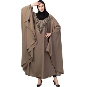 Último Eid nuevo diseño satén diamante Dubai Abaya diseños ropa islámica Abaya mujeres musulmán vestido frente abierto Abaya Burqa nuevo