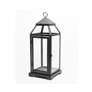 Hanging Iron <b>Lantern</b> With Glass <b>Black</b> Color Decorative Candle Holder <b>Lantern</b> For Outdoor Indoor Home Garden Lighting Decor - Product Image 1