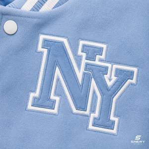 Personalized Team Varsity <b>Jacket</b> Classic Letterman Style with Custom Name Logo Rib Knit Trim and Snap Button Front Closure - Product Image 6