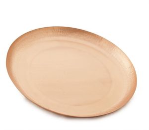 Plateau rond en métal aluminium pour la cuisine, vente chaude, avec finition dorée martelée, plat pour servir, décoration de table, style luxueux - Product Image 2