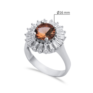 กลม Baguette คลัสเตอร์เงิน sultanite คลัสเตอร์ zircon 925แหวนเงินสเตอร์ลิงเครื่องประดับตุรกีขายส่ง - Product Image 2