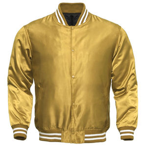 Cómoda chaqueta de satén a prueba de viento con tamaño y logotipo de color personalizados Nueva llegada Chaqueta universitaria de satén transpirable para hombres - Product Image 1