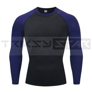 T-shirts de sport de compression personnalisés en coton 100% pour hommes, coupe régulière, séchage rapide, respirant, taille plus, tricotés - Product Image 4