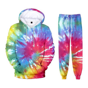Trending 100% Cotton Gym Track Suits para hombres Logotipo personalizado Tie Dye Design Sólido Ecológico Ropa de invierno Tallas grandes Peso pesado - Product Image 1