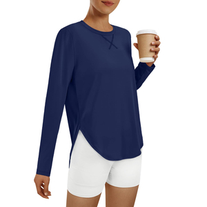 Hauts d'entraînement à manches longues pour femmes athlétique UPF 50 + chemises de protection contre les éruptions cutanées course Gym séchage rapide SLim Fit haut de Yoga - Product Image 1