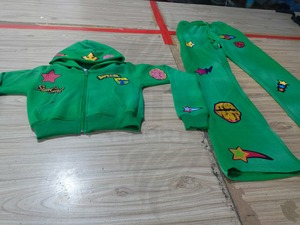 Custom Printed Streetwear Tracksuit Set Heavyweight Cotton Fleece Zip-Up Hoodie and Wide Leg Pants Set for Women Wholesale - Product Image 5