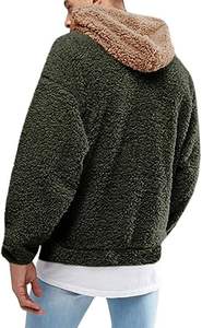 À la mode Heavy Fleece Furry Hommes Sherpa À Capuche Logo Personnalisé Haute Qualité Vêtements D'hiver Pull Sharpa À Capuche Respirant - Product Image 5