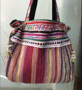 Kutch Kuchi Bohemian Banjara Jhola <b>Bag</b> Floral Pattern Eco-Friendly Canvas Casual Vintage Shoulder Strap Flap Closure Tassels - Product Image 5