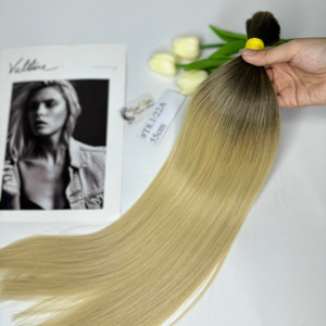 Sun Hair Company Vente en gros Soyeux Droit Ombre Couleur Blonde Cheveux Remy en vrac Extensions de cheveux humains vietnamiens Cabello Humano - Product Image 2