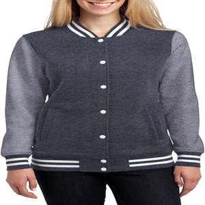 Gran oferta, nuevo estilo, chaquetas genuinas Varsity de talla corta para mujer, prendas de vestir con cremallera, chaquetas transpirables de cuero Varsity para mujer - Product Image 1