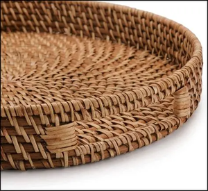 CRAFTS HUB CH-419 Bandejas de Almacenamiento Redondas de Ratán Ecológicas - Aptas para Lavavajillas y Fáciles de Limpiar para Uso Doméstico - Product Image 5