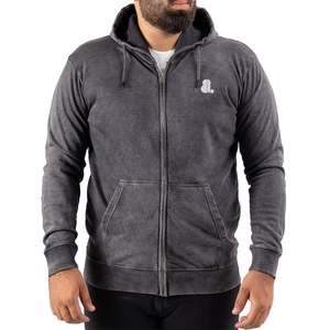 Sweat à capuche zippé pour homme, coupe classique, en molleton 100% coton, respirant, séchage rapide, effet délavé, qualité supérieure, service OEM - Product Image 1