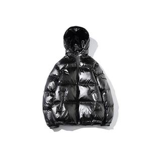 Veste bulle d'air pour hommes en nylon brillant OEM vente en gros en gros logo personnalisé hiver extérieur à capuche à la mode imperméable style High Street - Product Image 1