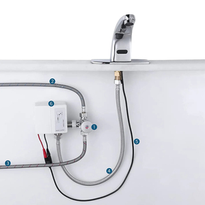 Brass tự động cảm biến <span class=keywords><strong>AC</strong></span>/DC <span class=keywords><strong>ADAPTER</strong></span> vòi nước phòng tắm bồn rửa nóng lạnh rửa tay cảm biến tap - Product Image 4