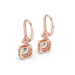 ต่างหูเพชรทรง Asscher Cut น้ำหนัก 2.598 กะรัต ความใส VVS-VS สี EF  ทอง 18KT, 14KT, 10KT และเงิน 925 สีโรสโกลด์, สีเหลือง, สีขาว - Product Image 6