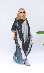 ชุดเดรสยาวสไตล์โบฮีเมียนถักจากใยวิสโคสแบบใหม่ เป็นมิตรกับสิ่งแวดล้อม ซักได้ สีพื้นธรรมชาติ คอวี สำหรับผู้หญิง ไซส์ใหญ่พิเศษ 6XL ผลิตตามสั่ง เหมาะสำหรับใส่ไปชายหาด - Product Image 3