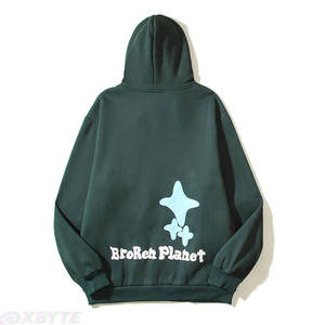 Sudaderas con capucha de peso medio de gran tamaño con estampado de algodón básico mezclado de calidad superior ropa informal sudaderas con capucha con estampado de algodón - Product Image 3