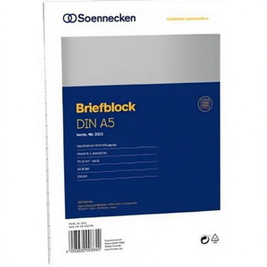 สมุดจดบันทึก DIN A5 แบบมีเส้นบรรทัด 70 กรัม/ตร.ม. สีขาว 50 แผ่น SOENNECKEN - Product Image 2