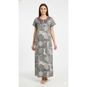 Camisón Cómodo para Mujer Alpine, Talla XXL, Estampado, Largo, Suave y Cómodo, Tejido, Manga Corta, con Bolsillo Lateral, para Uso Doméstico - Product Image 2