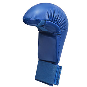 Mitaines de karaté en vinyle bleues, gants de sparring pour l'entraînement et la compétition, protections de mains durables pour les arts martiaux avec un ajustement confortable - Product Image 5