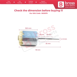 Motor de eje estriado BGE679 FC 280 12V DC 35 mm para cerradura de puerta de coche, actuador de tapa de combustible, reparación de espejos plegables - Product Image 6