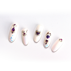 Wannabe Grace-pegatinas de uñas de reina de violeta, candelabro de uñas cúbicas en 3d, diseño de joyas en relieve, varios tamaños, Corea, oem, odm, n. ° 45557 - Product Image 4