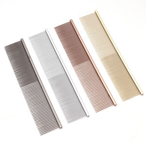 1 Uds. Peine de aseo para mascotas de acero inoxidable de estilo pequeño Simple, removedor suave de esteras sueltas y nudos de enredos para perros y gatos - Product Image 1