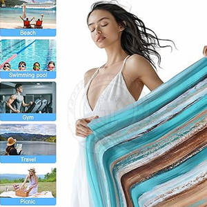 Toalla de Playa de Lujo Absorbente de Alta Calidad, Resistente a la Decoloración, Tejido Suave, Perfecta para Vacaciones de Verano y Relajación en la Playa - Product Image 4
