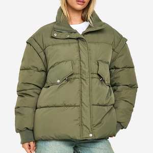 Vestes bouffantes pour femmes de qualité supérieure Veste bouffante à manches longues de couleur personnalisée coupe ajustée fermeture éclair à la mode Veste bouffante pour femmes - Product Image 1