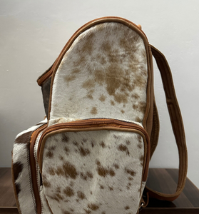 กระเป๋าเป้สะพายหลังหนังวัวตะวันตกทำด้วยมือกระเป๋าเดินทางหนังแท้พร้อมสายรัดที่ถอดออกได้และฝาปิดซิป - Product Image 5