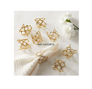 Golden Octagonal <b>Napkin</b> Ring Wedding <b>Birthday</b> Parties Dinnerware Decorative Tissue Holder High Grade Quality <b>Napkin</b> Ring Supply - Product Image 5