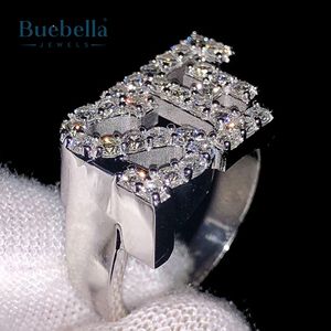 Hot Selling 925 Sterling <b>Silver</b> 14K White Gold VVS Moissanite Custom Name <b>Rings</b> for <b>Men</b> & Women - Product Image 2