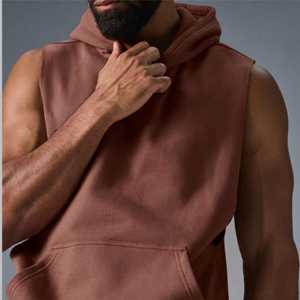 Wholesale <b>Men's</b> Sleeveless Hoodie OEM Fashion Fleece Cotton Pullover with Custom Logo 3D Printed <b>T</b>-<b>shirt</b> for Summer - Product Image 6
