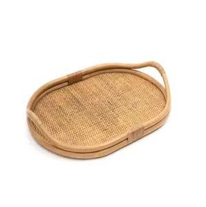 Handcrafted & Decorative Design Rattan Weaving Serving <b>Round</b> <b>Tray</b> Latest Design Serving <b>Tray</b> Restaurant and Hotel Supplies - Product Image 3