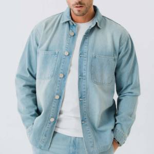 Venta al por mayor de camisetas para hombres, moda informal, camisa de mezclilla de algodón, ropa de calle, camisa con estampado de logotipo personalizado, precio al por mayor, Top Boys - Product Image 3