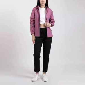 Chaquetas cortavientos personalizadas al por mayor para mujer, éxito de ventas, servicio OEM, tela de lona a prueba de viento, bolsillos decorativos - Product Image 6