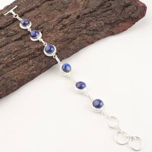 Zircon Sterling <b>Silver</b> Handmade Gemstone Adjustable Bracelet Simple Classic Design Luxury Gift for <b>Women</b> - Product Image 6