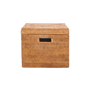 Cesta rectangular de ratán con tapa, cesta de almacenamiento hecha a mano, venta al por mayor, ecológica, hecha en Vietnam - Product Image 5