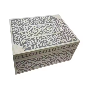 Incrustation d'os faite à la main en Inde belle boîte-cadeau d'incrustation d'os décorative pour la maison avec des conceptions personnalisées artisanat en nacre - Product Image 6