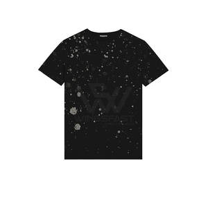 Profesional 100% algodón Loose Fit Impreso Rhinestone Camiseta para hombres Logotipo personalizado Hombres Rhinestone Camisetas - Product Image 1