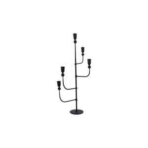 Handcrafted rustic <b>black</b> metal <b>candelabra</b> for outdoor event decor with durable iron structure and elegant silhouette - Product Image 2